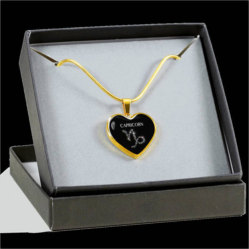 Capricorn Stars Heart Necklace zodiac jewelry for her birthday outfit