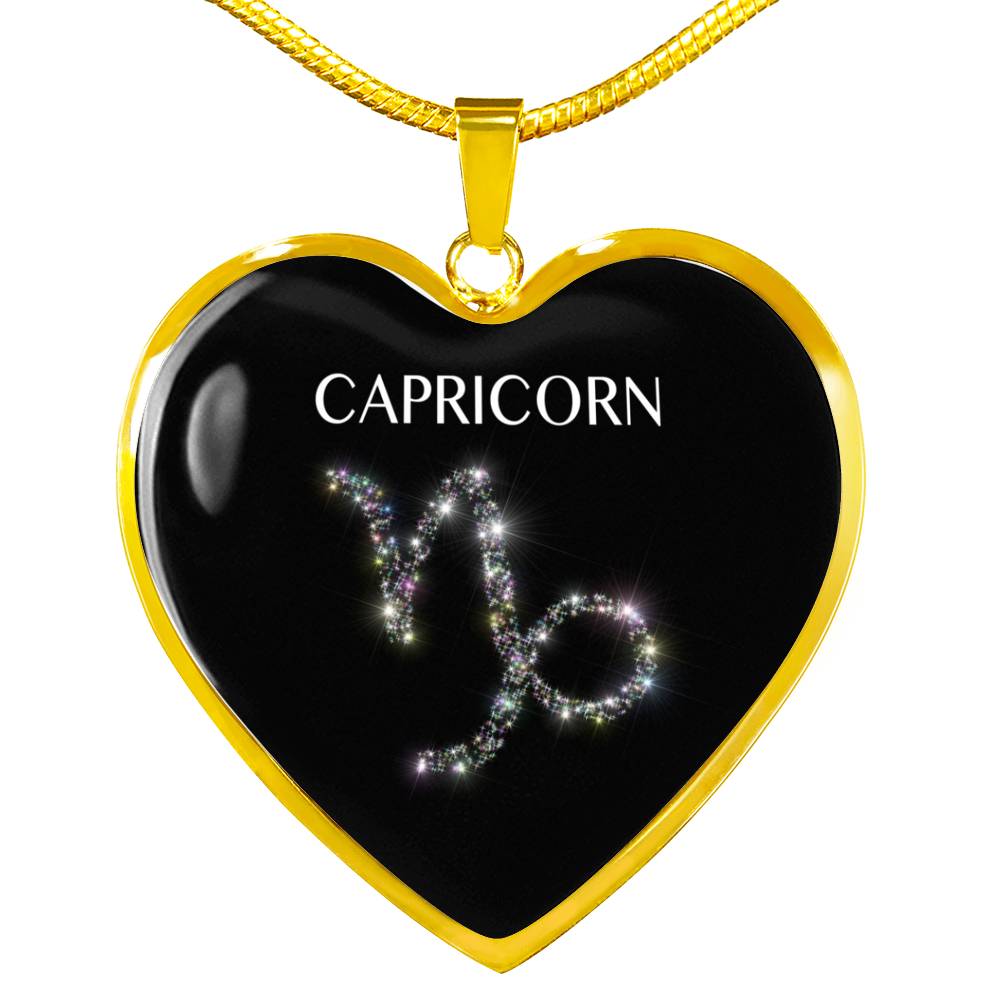 Capricorn Stars Heart Necklace zodiac jewelry for her birthday outfit