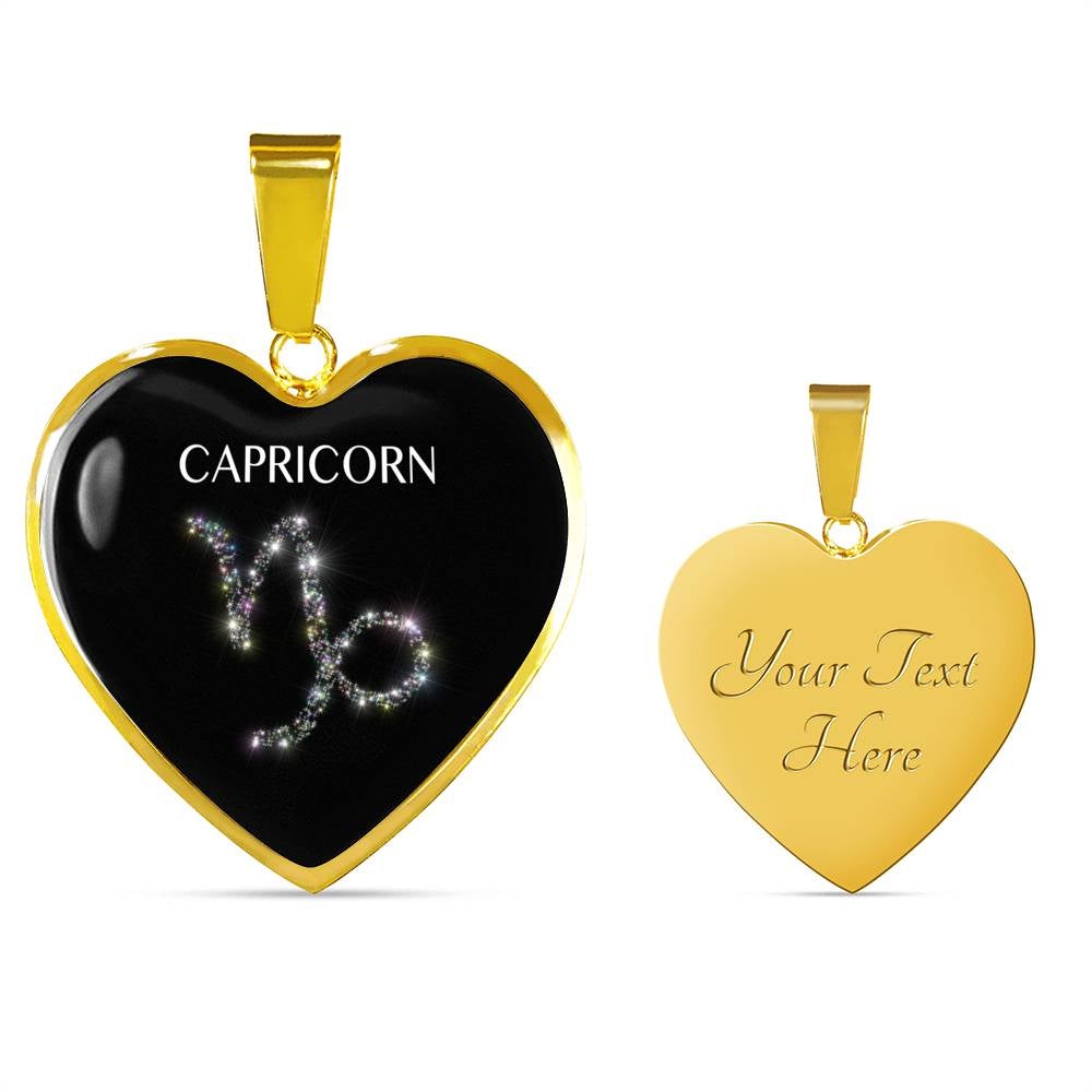 Capricorn Stars Heart Necklace zodiac jewelry for her birthday outfit