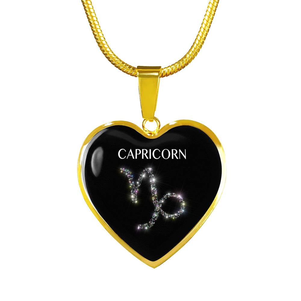 Capricorn Stars Heart Necklace zodiac jewelry for her birthday outfit