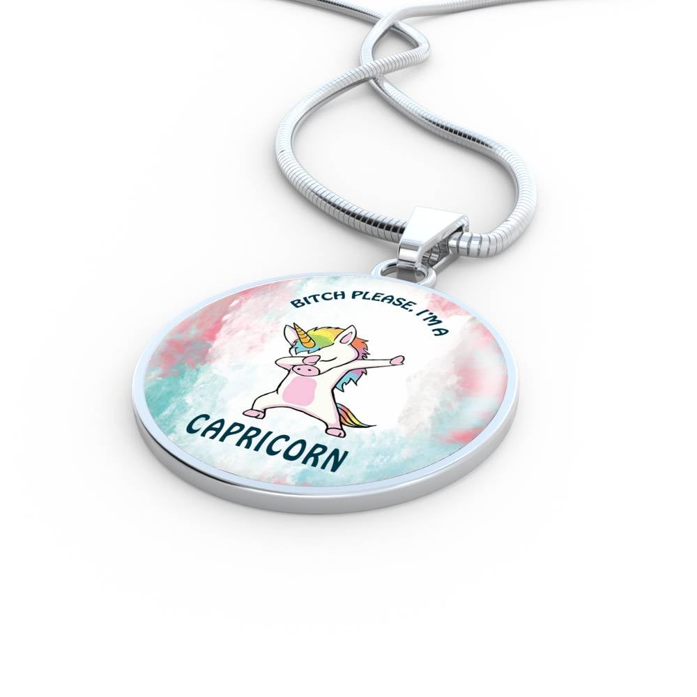 Capricorn Unicorn Circle Necklace zodiac jewelry for her birthday outfit