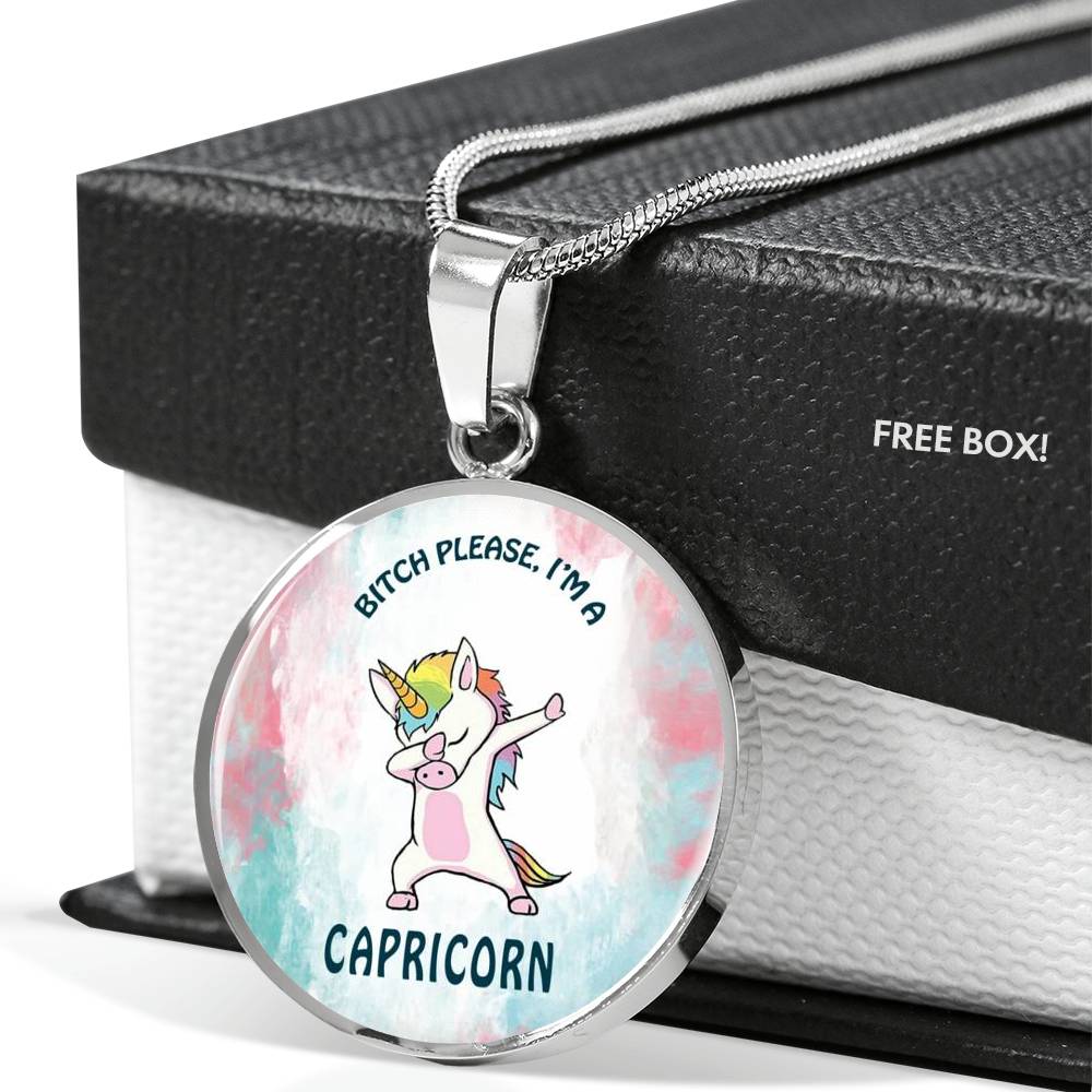 Capricorn Unicorn Circle Necklace zodiac jewelry for her birthday outfit