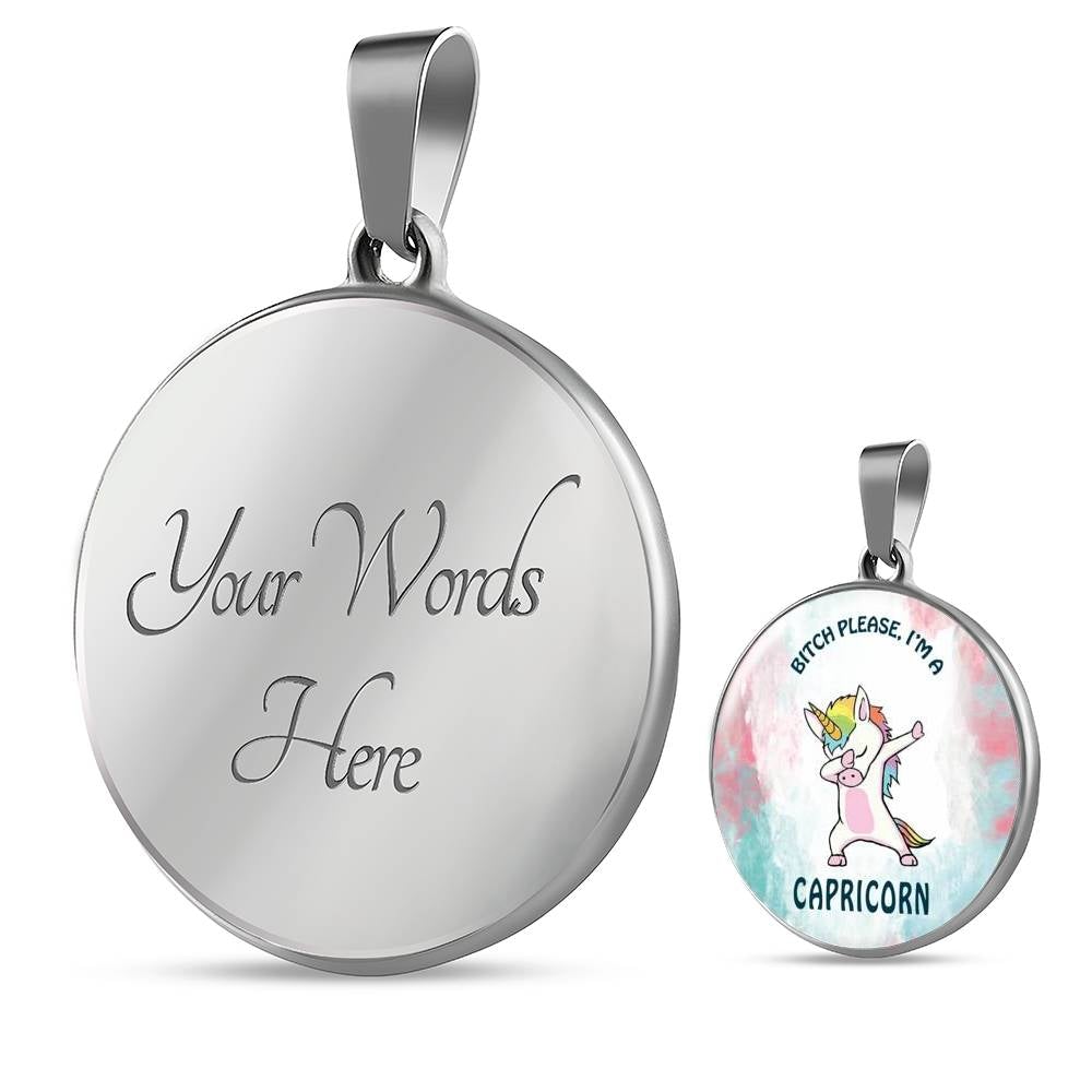 Capricorn Unicorn Circle Necklace zodiac jewelry for her birthday outfit