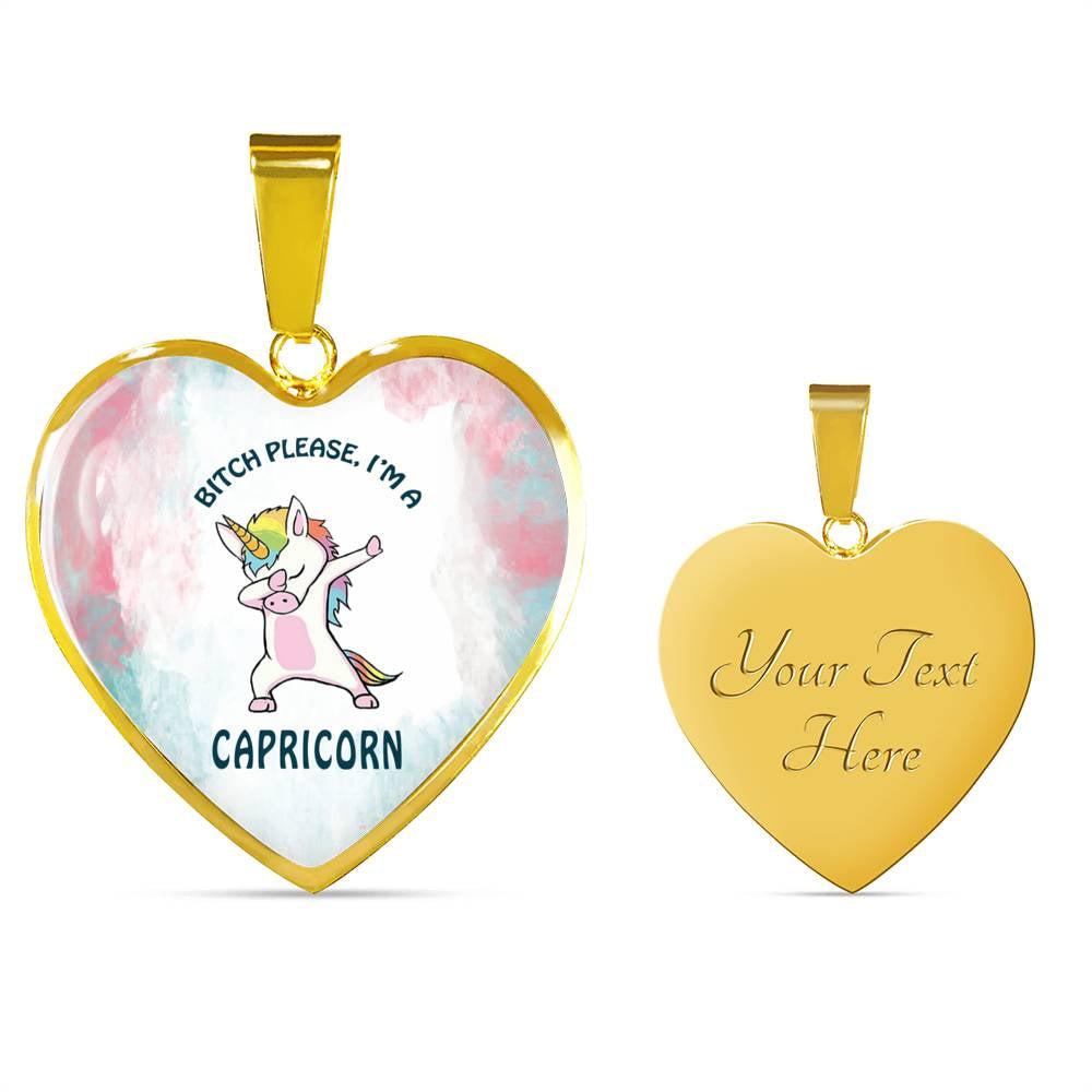 Capricorn Unicorn Heart Pendant Necklace zodiac jewelry for her birthday outfit