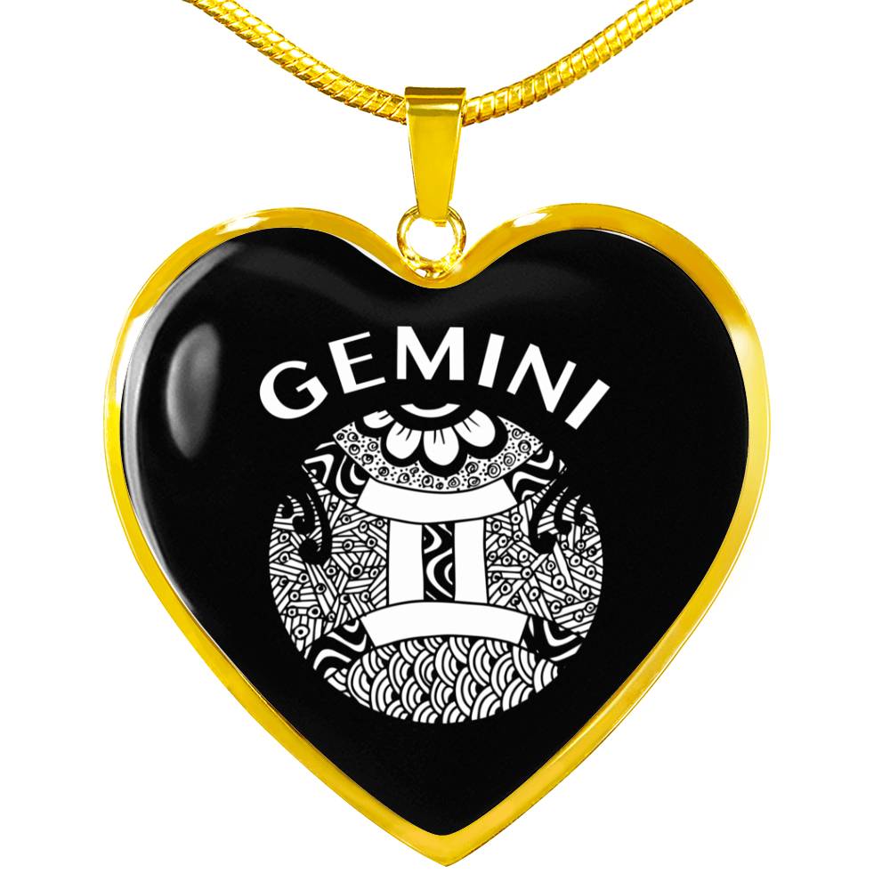 Gemini Circle Heart Necklace zodiac jewelry for her birthday outfit