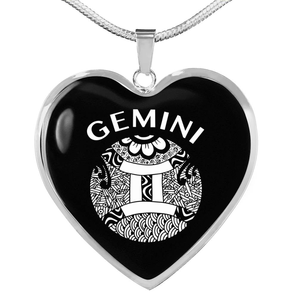 Gemini Circle Heart Necklace zodiac jewelry for her birthday outfit