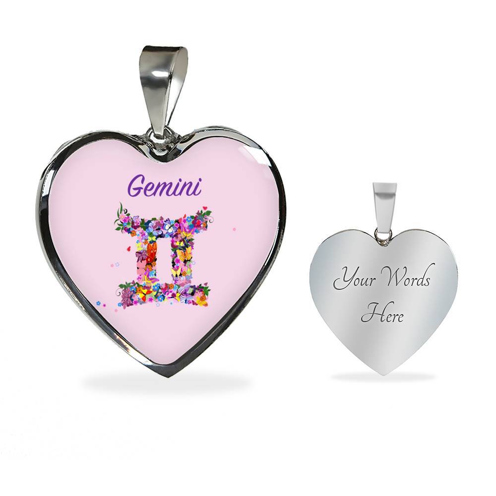 Gemini Floral Heart Bangle zodiac jewelry for her birthday outfit