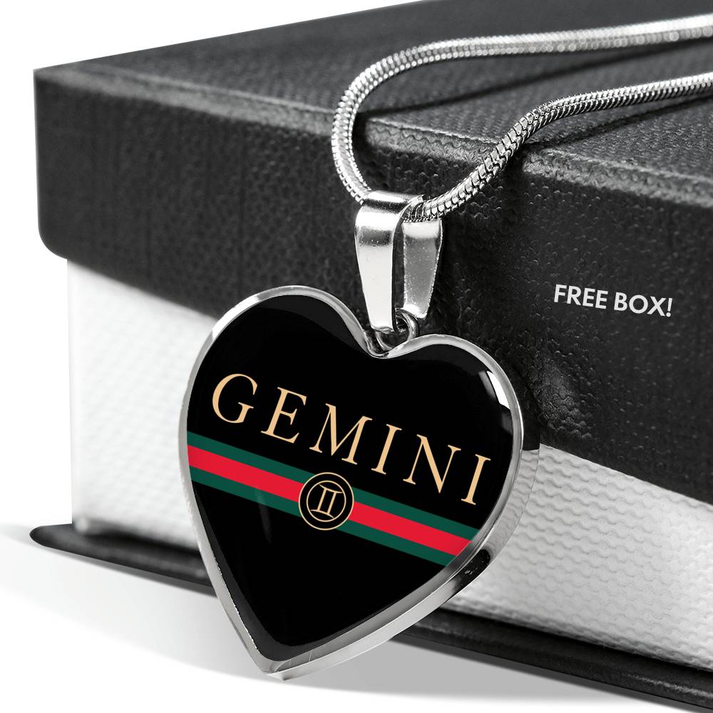 Gemini G-Girl Heart Necklace zodiac jewelry for her birthday outfit