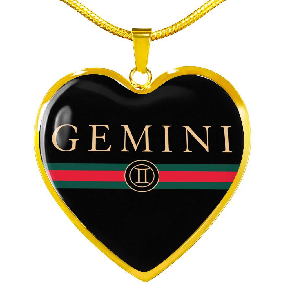 Gemini G-Girl Heart Necklace zodiac jewelry for her birthday outfit