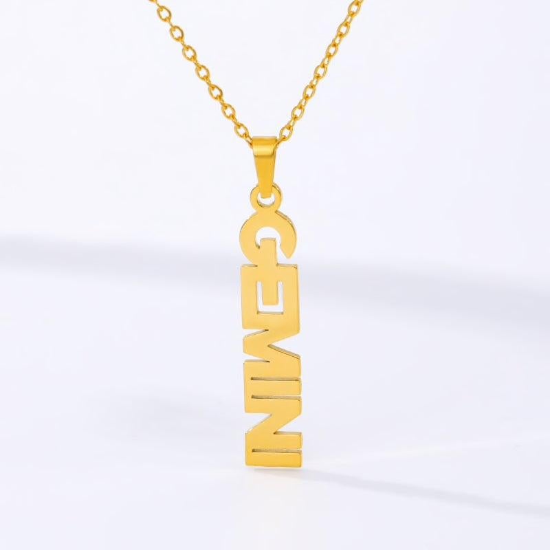 Gemini Name Necklace zodiac jewelry for her birthday outfit
