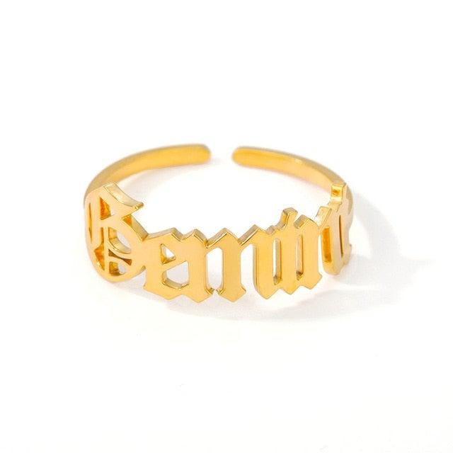 Gemini Old English Ring zodiac jewelry for her birthday outfit