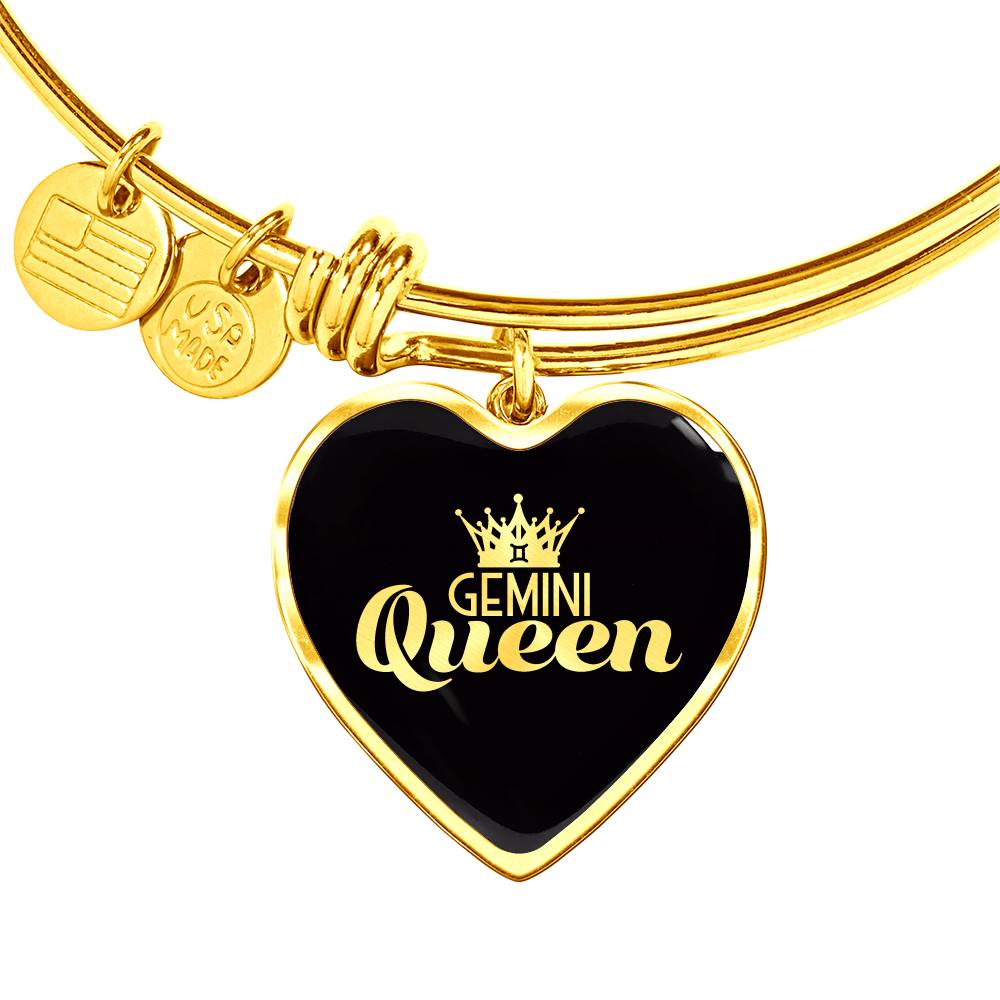Gemini Queen Heart Bangle zodiac jewelry for her birthday outfit