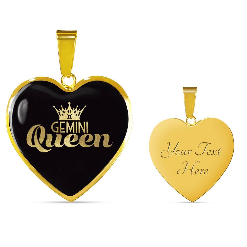 Gemini Queen Heart Necklace zodiac jewelry for her birthday outfit
