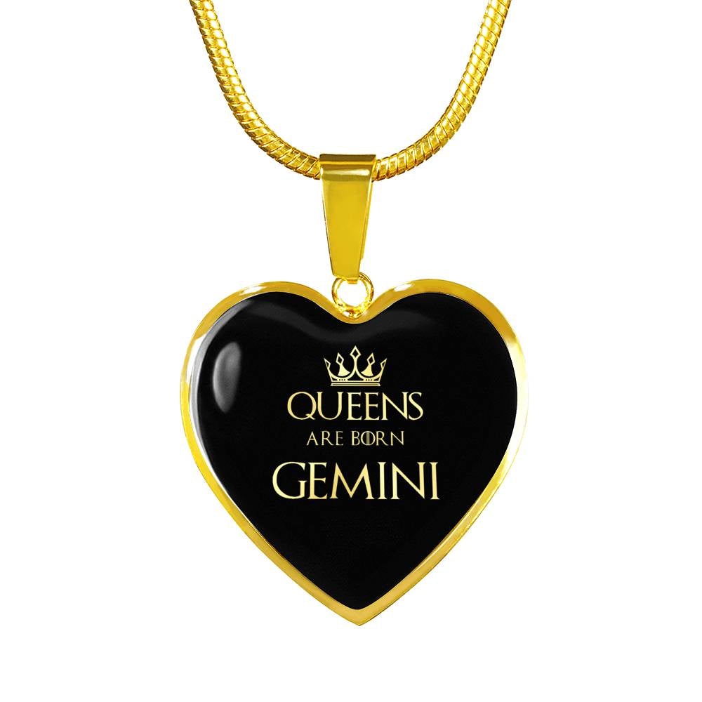 Gemini Queen Of Thrones Heart Necklace zodiac jewelry for her birthday outfit