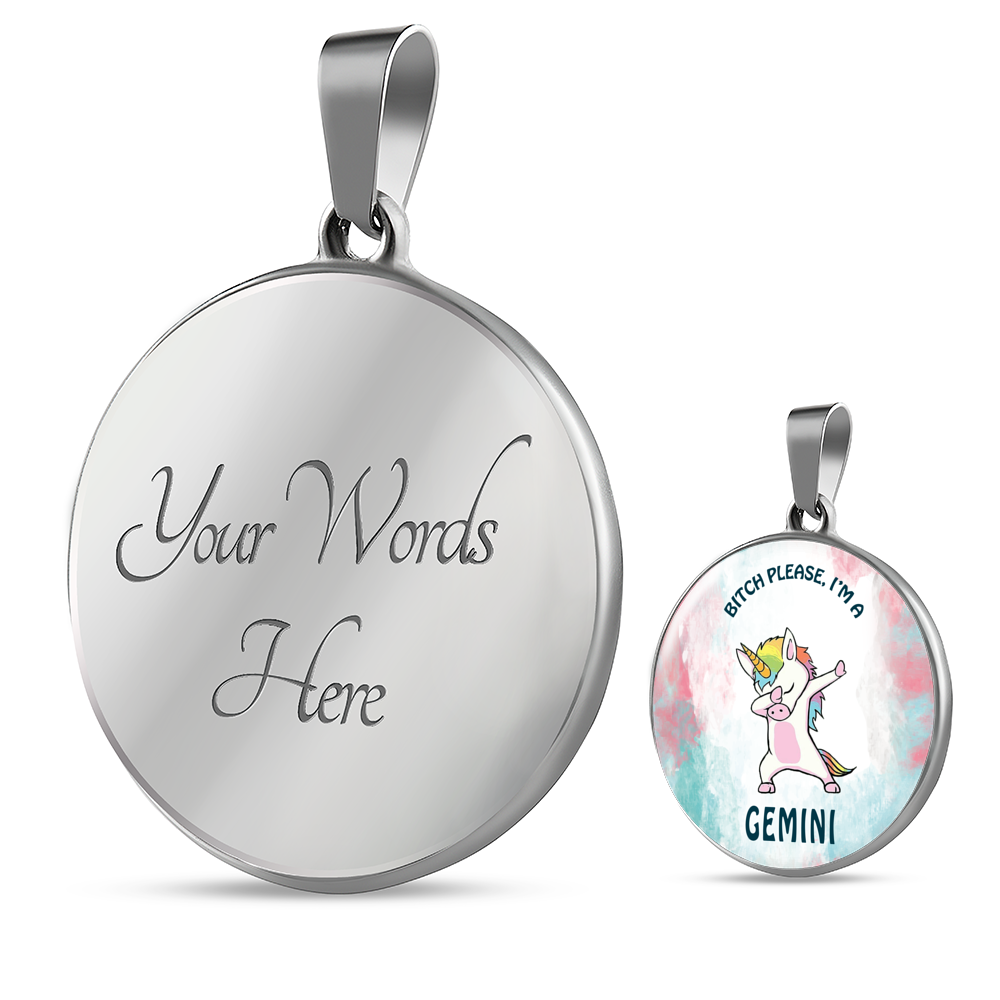 Gemini Unicorn Circle Necklace zodiac jewelry for her birthday outfit