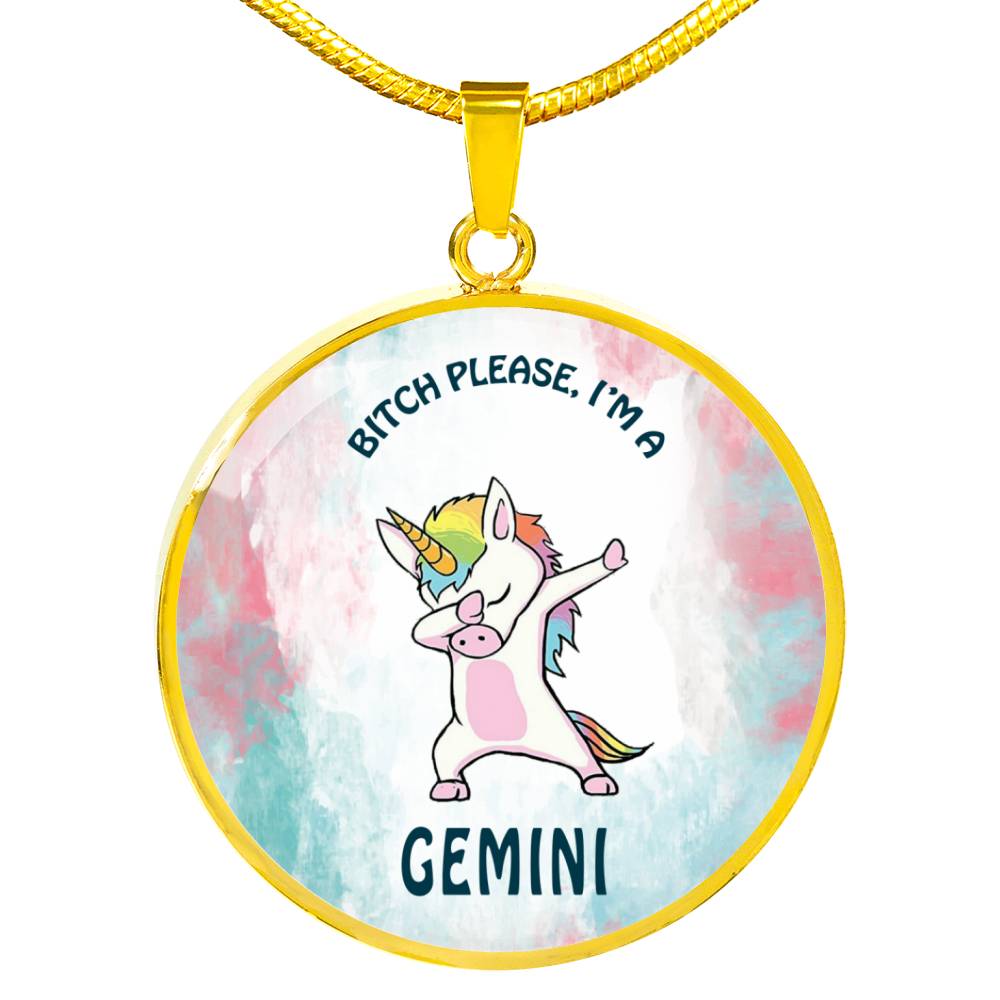 Gemini Unicorn Circle Necklace zodiac jewelry for her birthday outfit