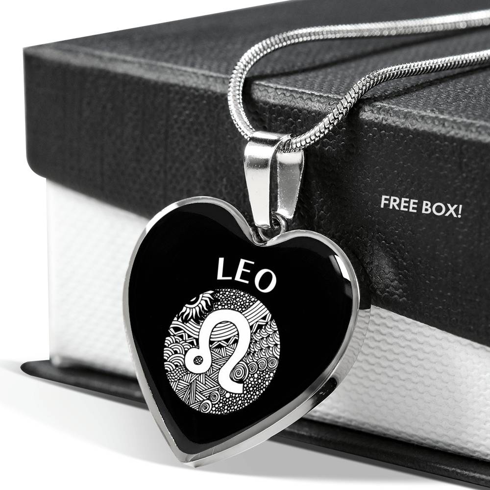 Leo Circle Heart Necklace zodiac jewelry for her birthday outfit