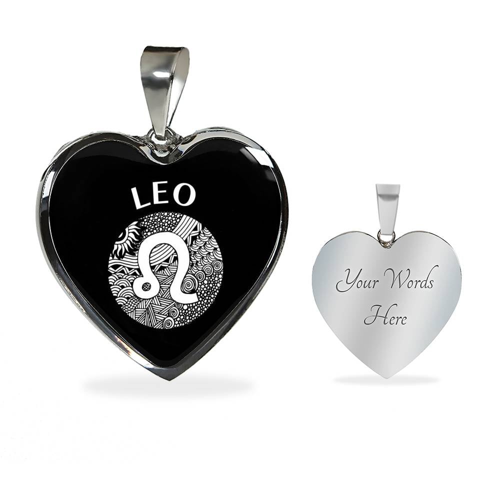 Leo Circle Heart Necklace zodiac jewelry for her birthday outfit