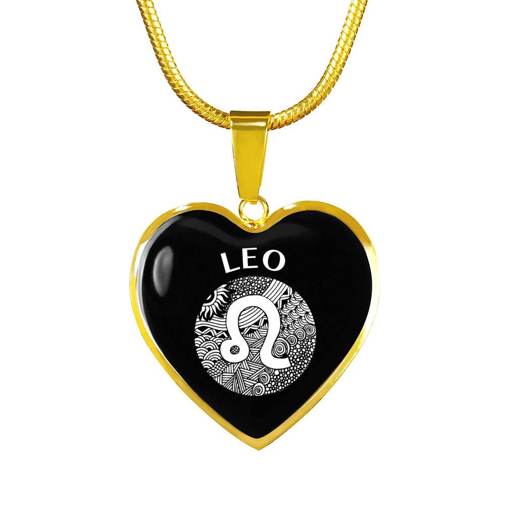 Leo Circle Heart Necklace zodiac jewelry for her birthday outfit