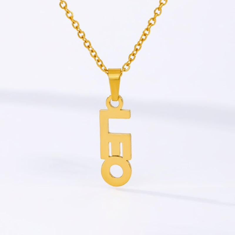 Leo Name Necklace zodiac jewelry for her birthday outfit