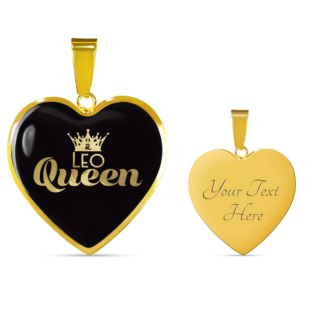 Leo Queen Heart Necklace zodiac jewelry for her birthday outfit