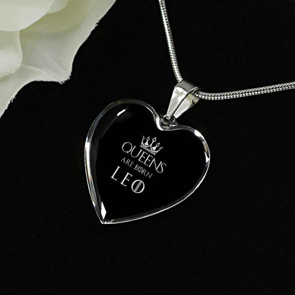 Leo Queen Of Thrones Heart Necklace zodiac jewelry for her birthday outfit