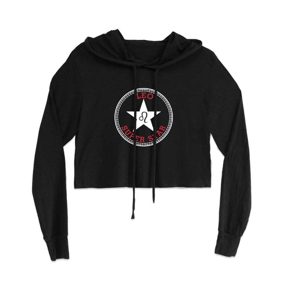 Leo Star Crop Hoodie