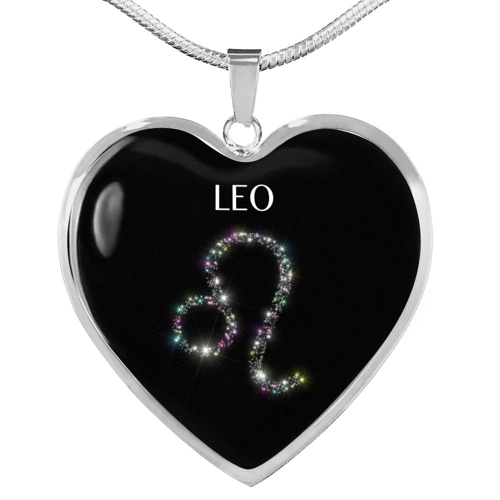 Leo Stars Heart Necklace zodiac jewelry for her birthday outfit