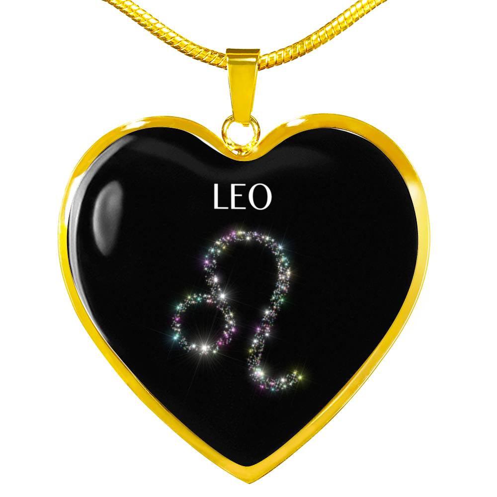 Leo Stars Heart Necklace zodiac jewelry for her birthday outfit