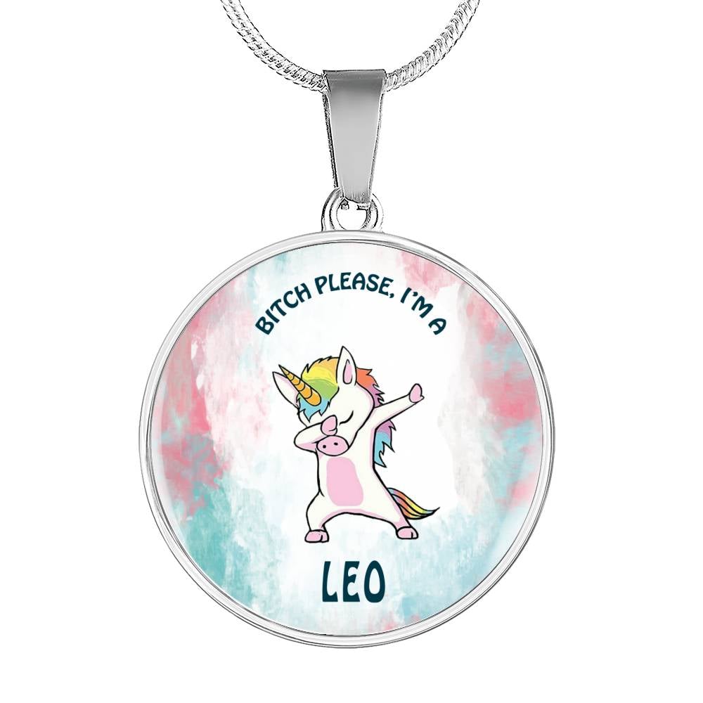 Leo Unicorn Circle Necklace zodiac jewelry for her birthday outfit