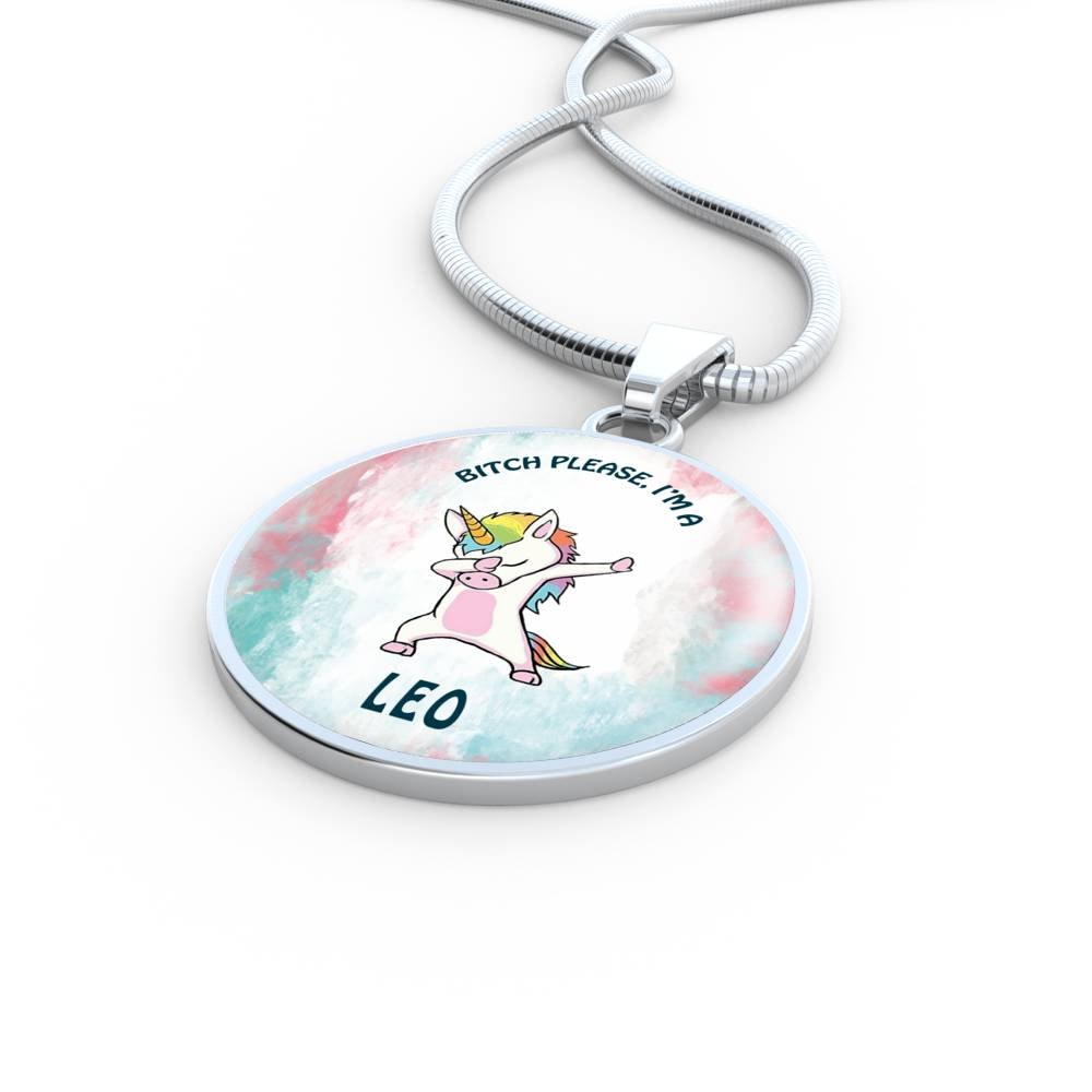 Leo Unicorn Circle Necklace zodiac jewelry for her birthday outfit
