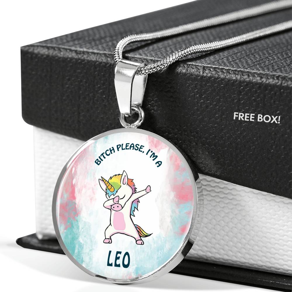 Leo Unicorn Circle Necklace zodiac jewelry for her birthday outfit