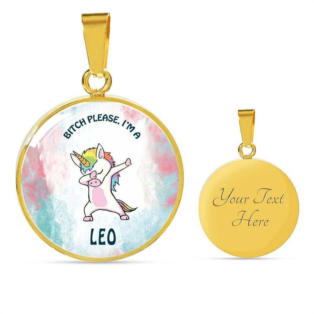 Leo Unicorn Circle Necklace zodiac jewelry for her birthday outfit