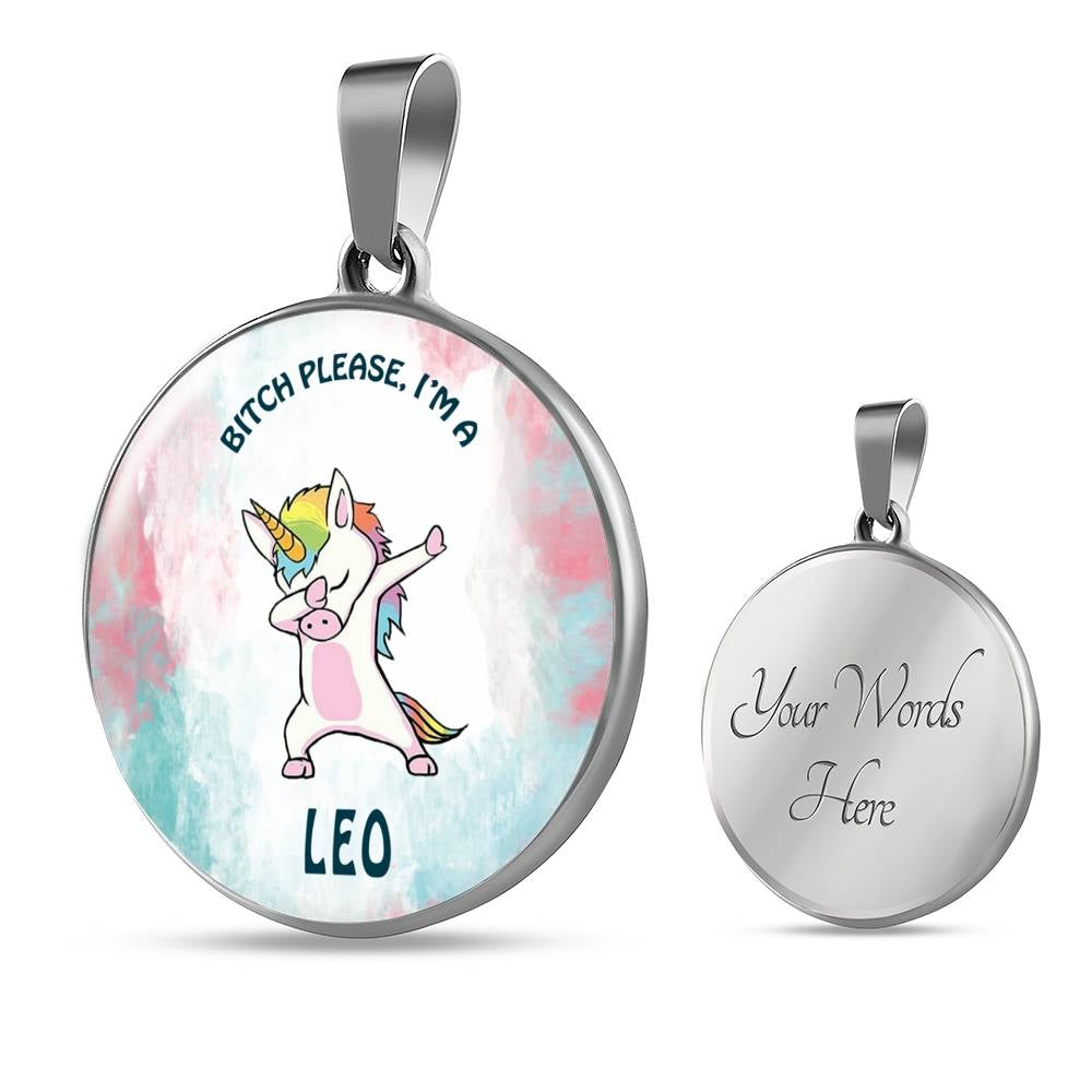Leo Unicorn Circle Necklace zodiac jewelry for her birthday outfit