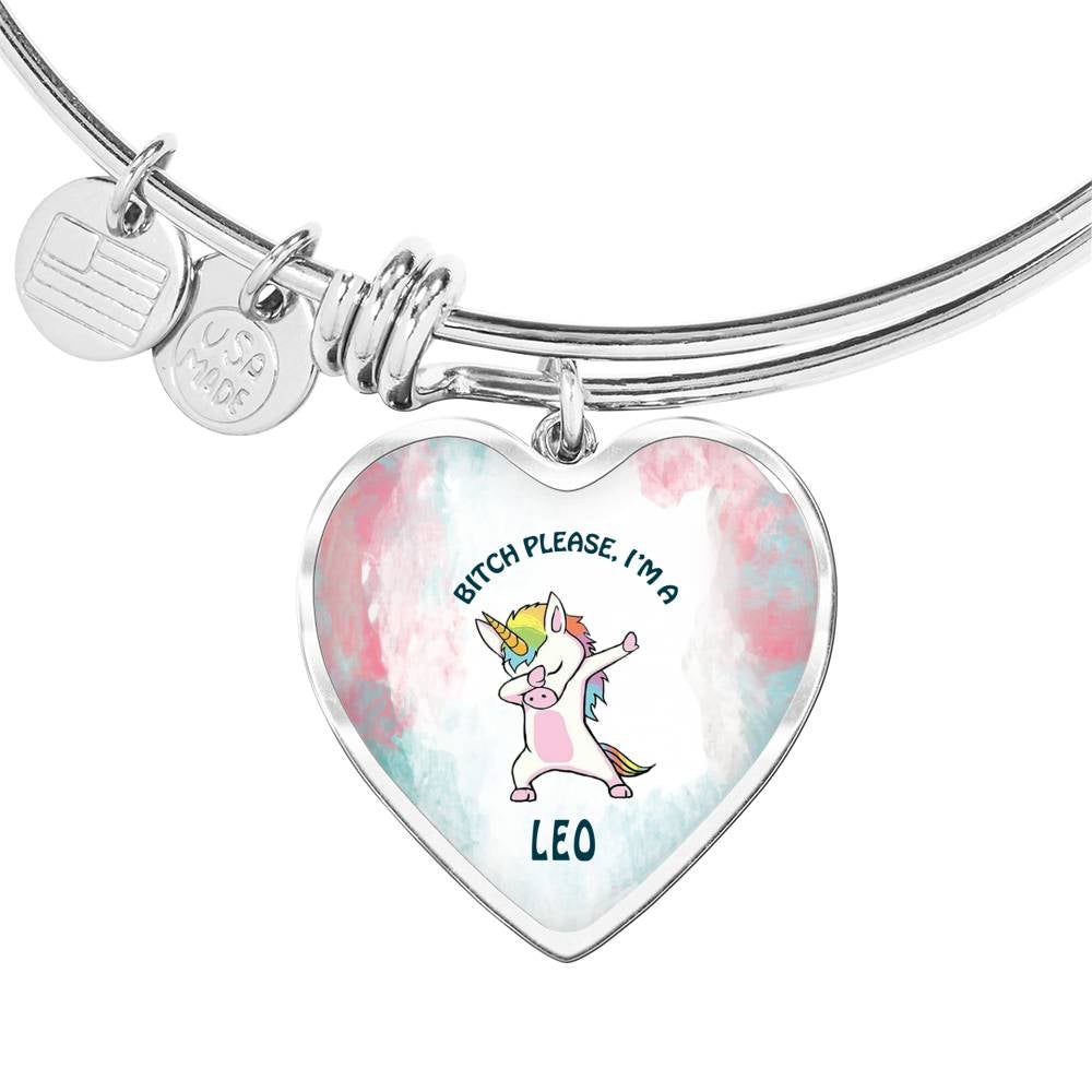 Leo Unicorn Heart Bangle zodiac jewelry for her birthday outfit
