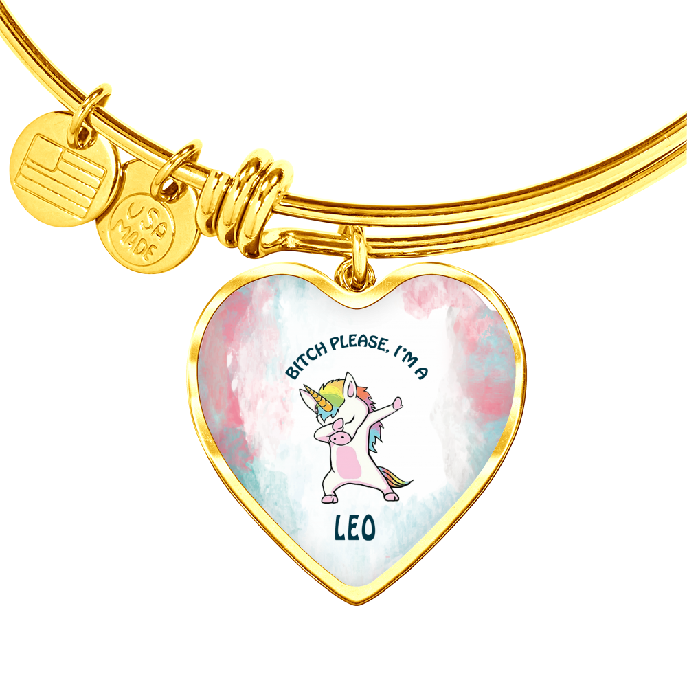 Leo Unicorn Heart Bangle zodiac jewelry for her birthday outfit