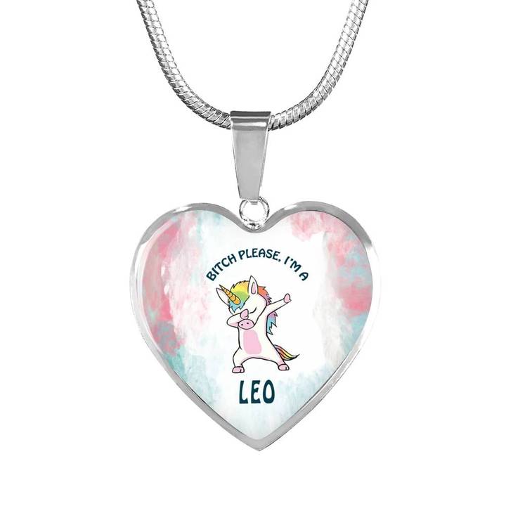 Leo Unicorn Heart Necklace zodiac jewelry for her birthday outfit