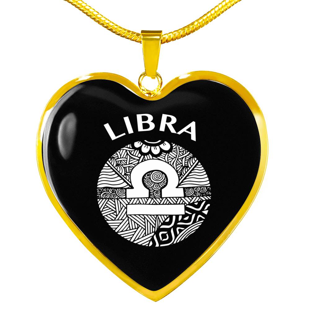 Libra Circle Heart Necklace zodiac jewelry for her birthday outfit