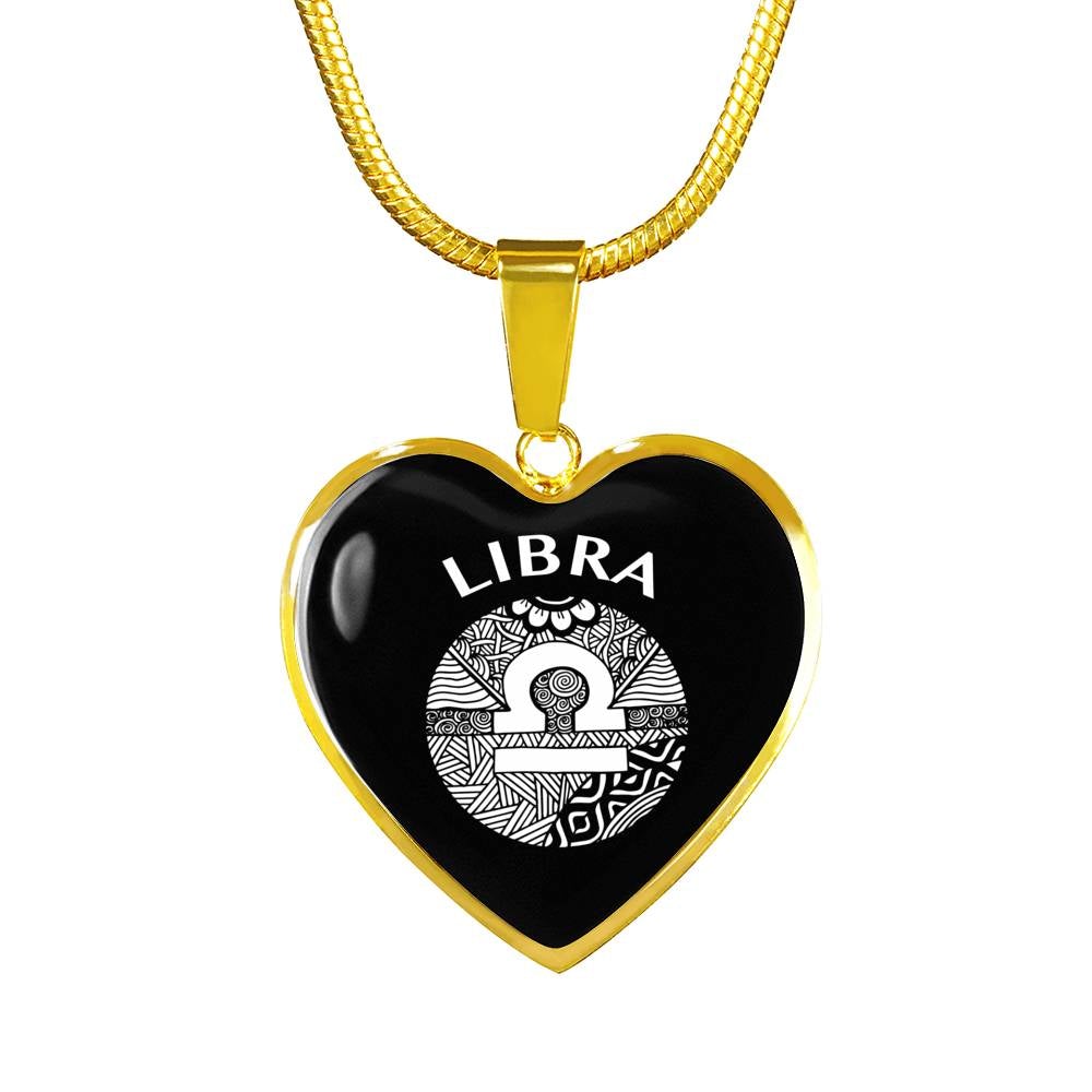 Libra Circle Heart Necklace zodiac jewelry for her birthday outfit