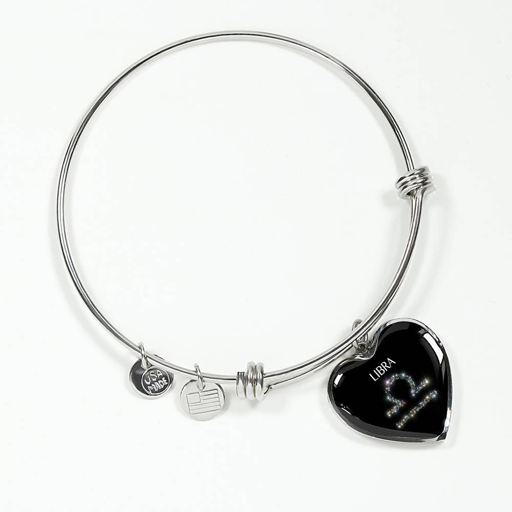 Libra Stars Heart Bangle zodiac jewelry for her birthday outfit