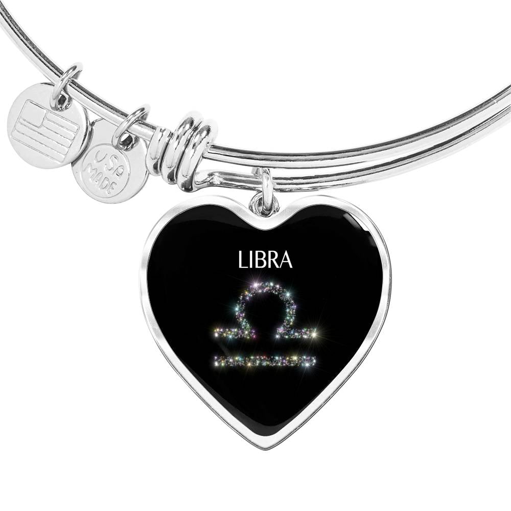 Libra Stars Heart Bangle zodiac jewelry for her birthday outfit