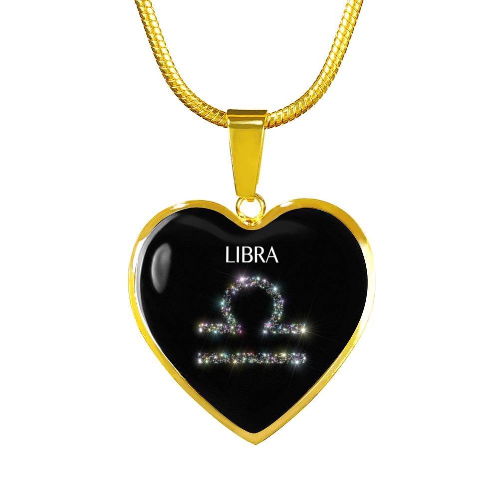 Libra Stars Heart Necklace zodiac jewelry for her birthday outfit