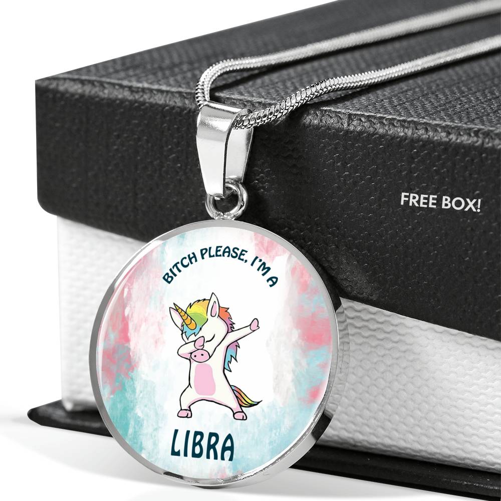 Libra Unicorn Circle Necklace zodiac jewelry for her birthday outfit