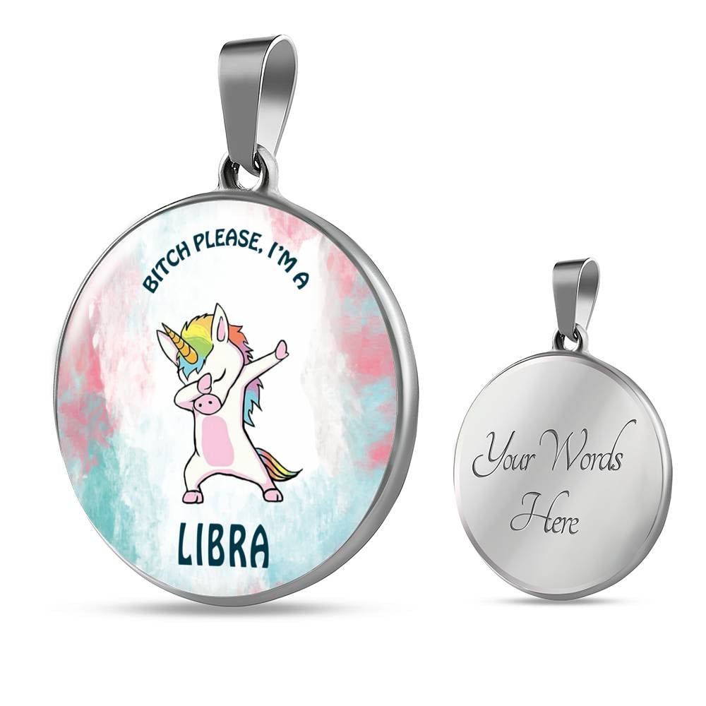 Libra Unicorn Circle Necklace zodiac jewelry for her birthday outfit