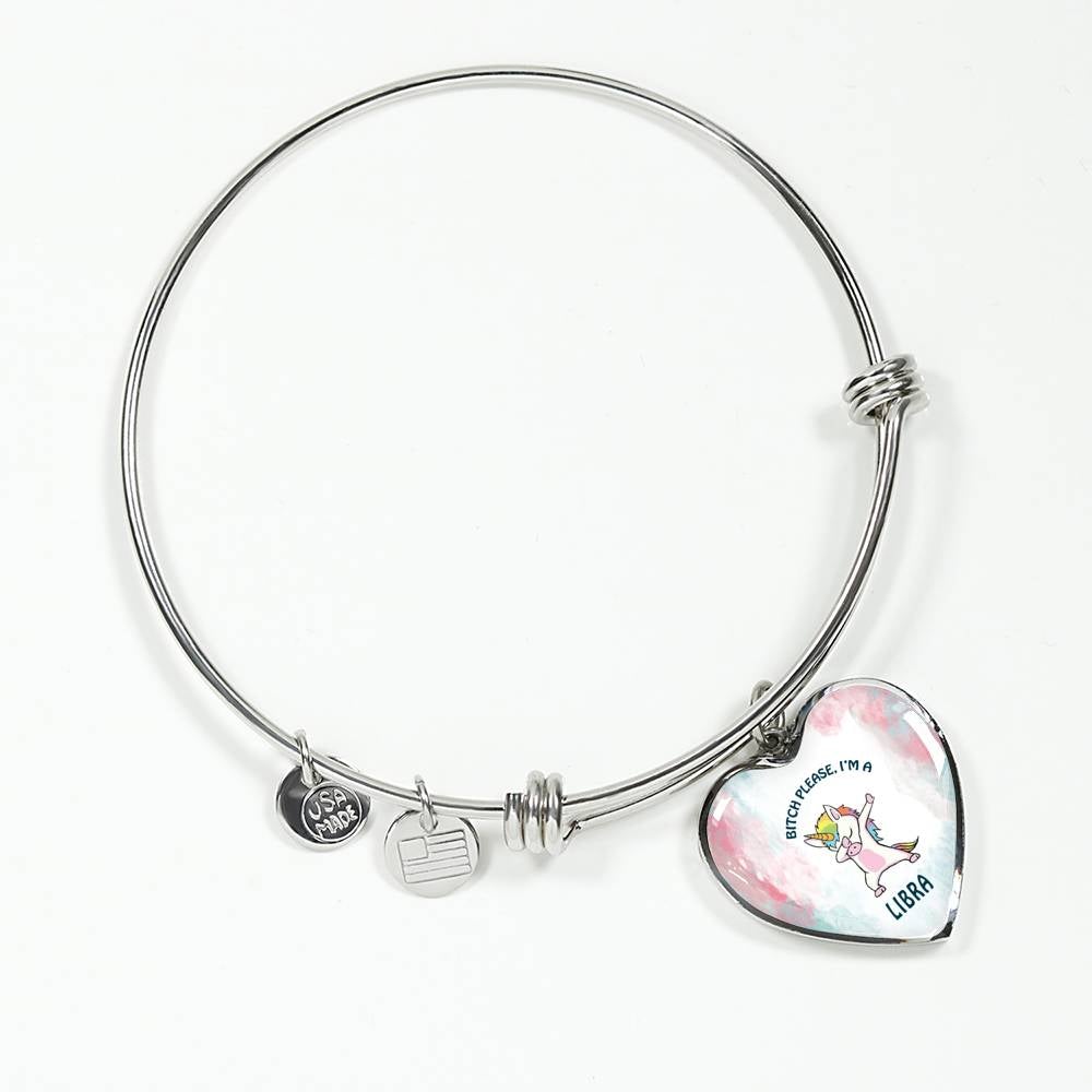 Libra Unicorn Heart Bangle zodiac jewelry for her birthday outfit