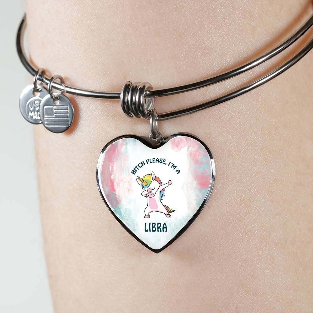 Libra Unicorn Heart Bangle zodiac jewelry for her birthday outfit