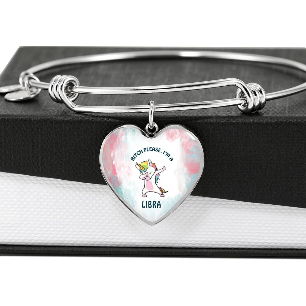 Libra Unicorn Heart Bangle zodiac jewelry for her birthday outfit