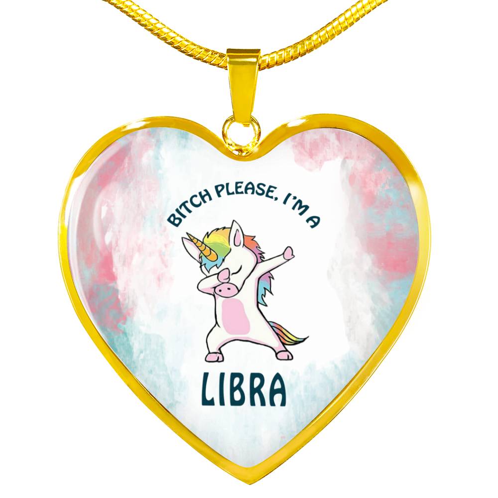 Libra Unicorn Heart Necklace zodiac jewelry for her birthday outfit