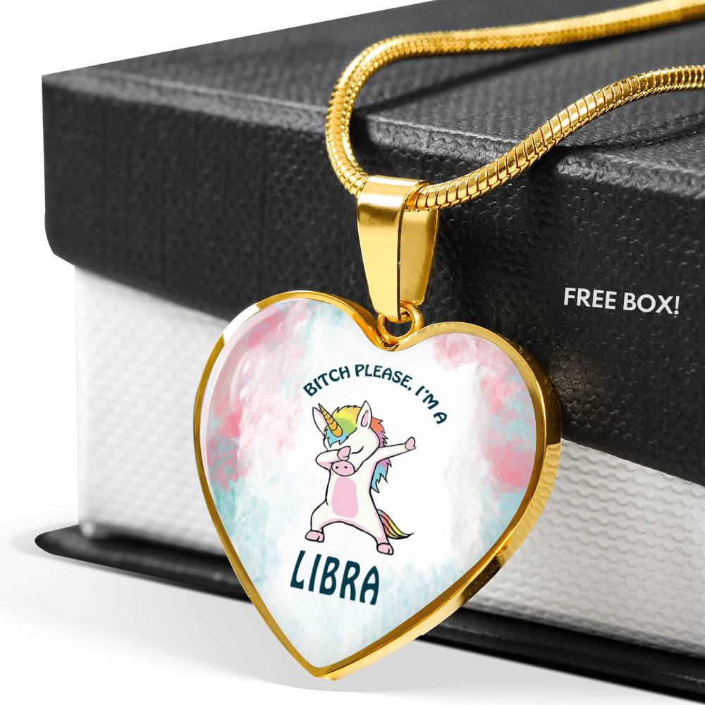 Libra Unicorn Heart Necklace zodiac jewelry for her birthday outfit