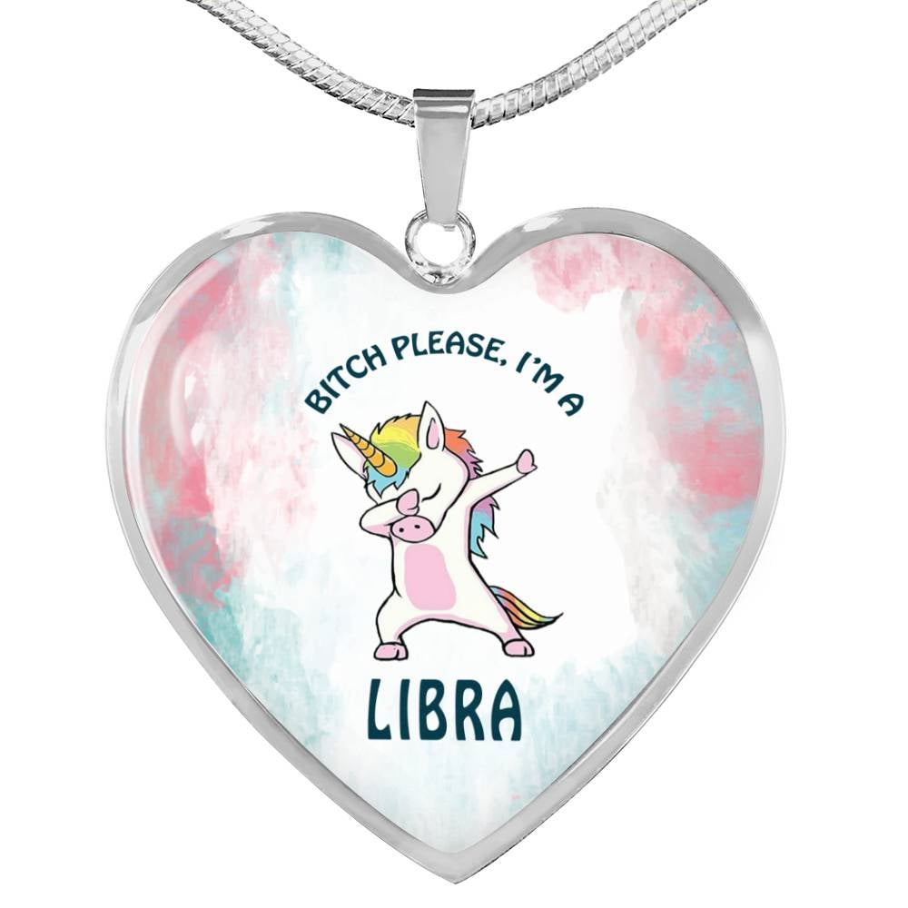 Libra Unicorn Heart Necklace zodiac jewelry for her birthday outfit